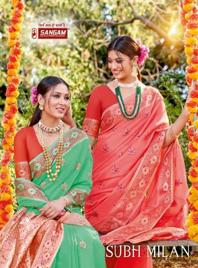 Subh Milan By Sangam Attractive Beautiful Saree Collection